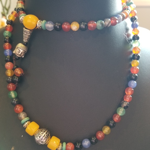 Rainbow Agate Mala. - Picture 3 of 5